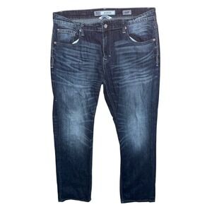 BKE Derek Jeans Men 34R X 32 Blue Denim Dark Wash Cotton Straight Leg